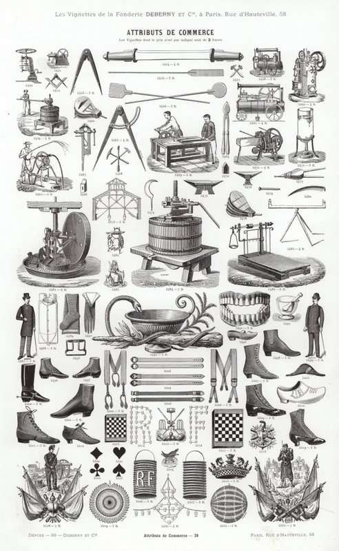 Page de Vignettes Typographiques - French School
