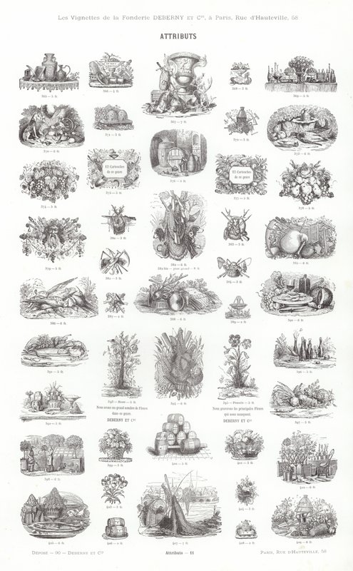 Page de Vignettes Typographiques - French School