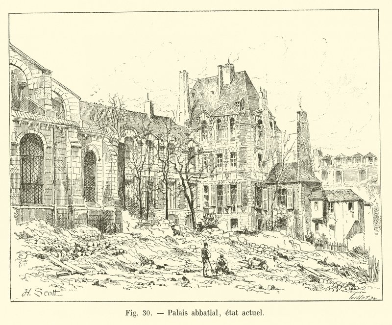 Palais abbatial, état actuel - French School