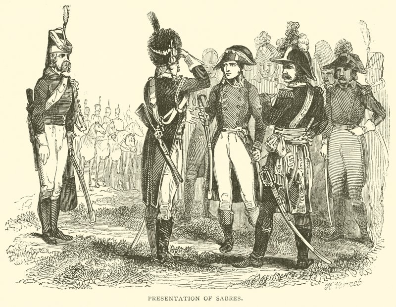 Présentation des sabres (gravure) - French School