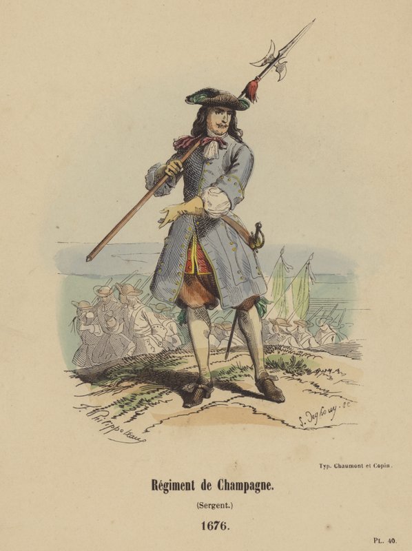 Régiment de Champagne, Sergent - French School