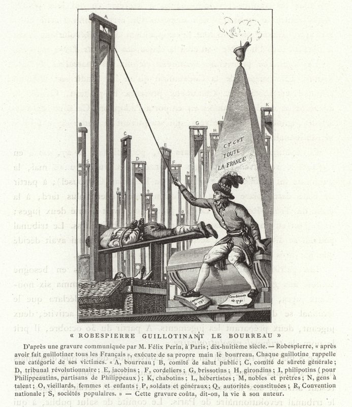 Robespierre guillotinant le bourreau, Révolution française - French School