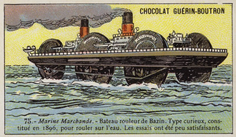 Navire à rouleaux conçu par Ernest Bazin - French School