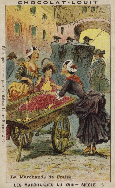 Vendeur de fraises, 18ème siècle - French School
