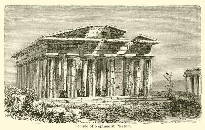 Temple de Neptune à Paestum - French School