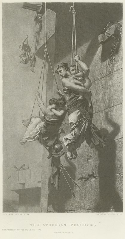 Les fugitifs athéniens (gravure) - French School