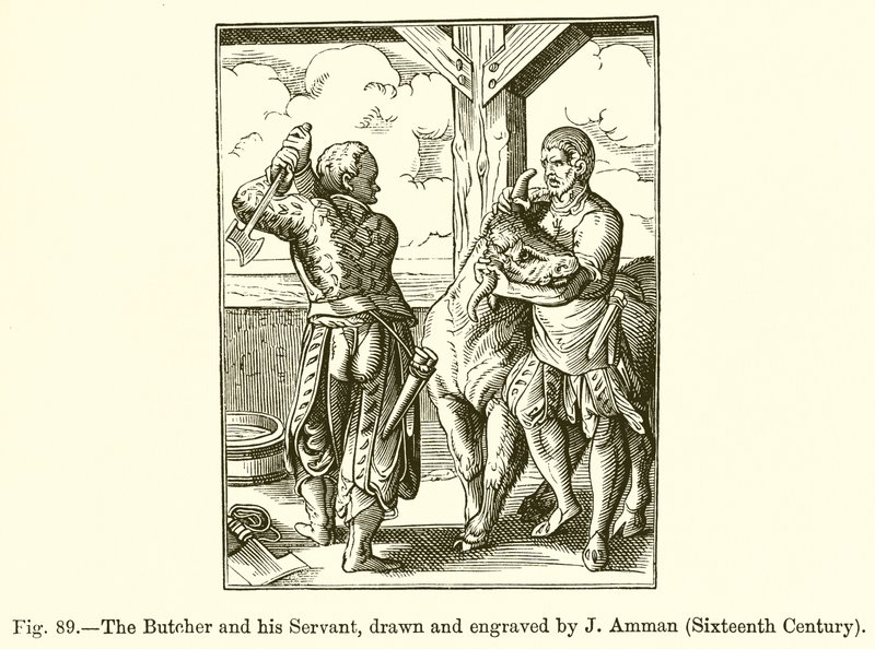 Le boucher et son serviteur - French School