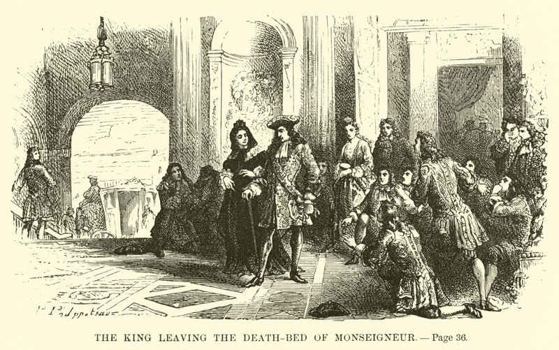 Le roi quittant le lit de mort de Monseigneur - French School