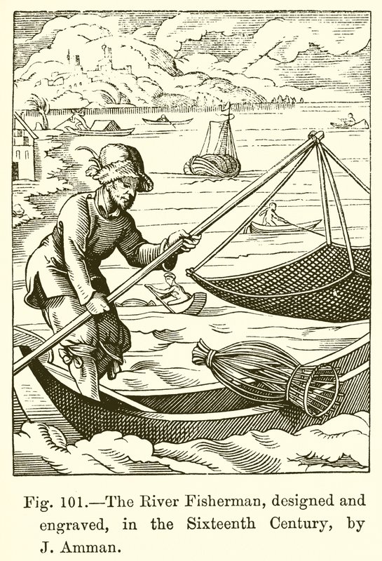 Le pêcheur de rivière - French School