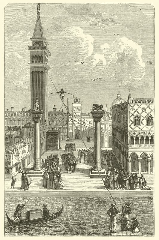 Funambule à Venise - French School