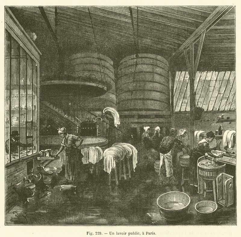Un lavoir public, a Paris - French School
