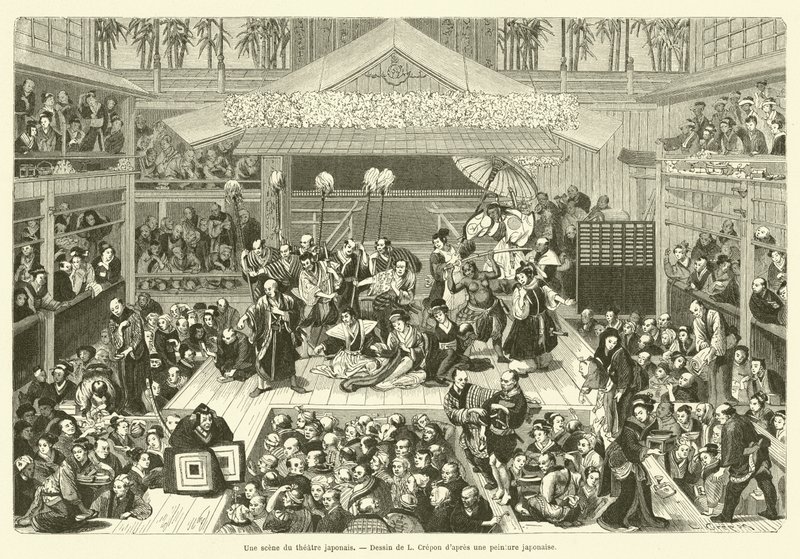 Une scene du theatre japonais - French School