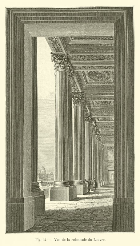 Vue de la colonnade du Louvre - French School