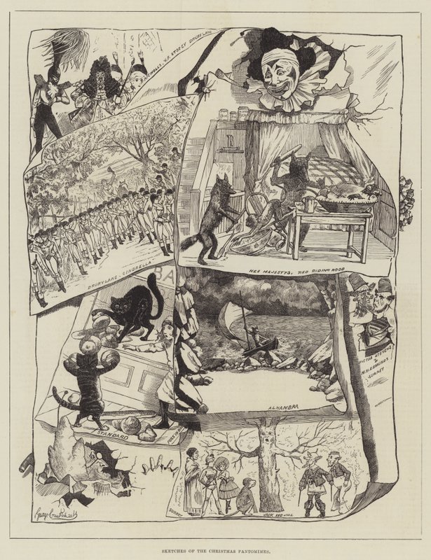 Croquis des pantomimes de Noël - George Cruikshank