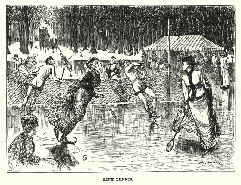 Caricature de Punch : Rink-Tennis (gravure) - George (after) Du Maurier