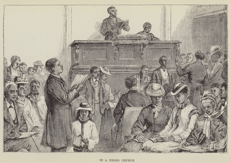 Dans une église noire (gravure) - George Augustus Sala