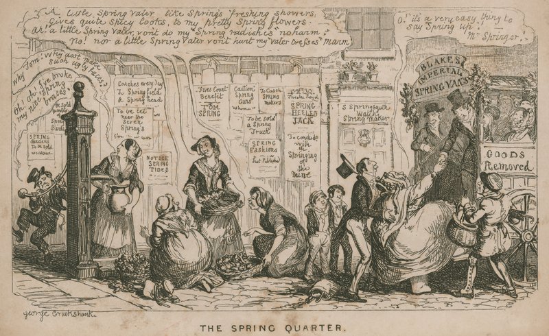 Le Quartier de Printemps; dessin animé - George Cruikshank