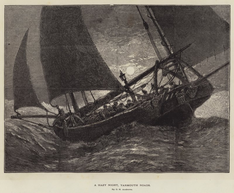 Une nuit brumeuse, Yarmouth Roads - George Henry Andrews