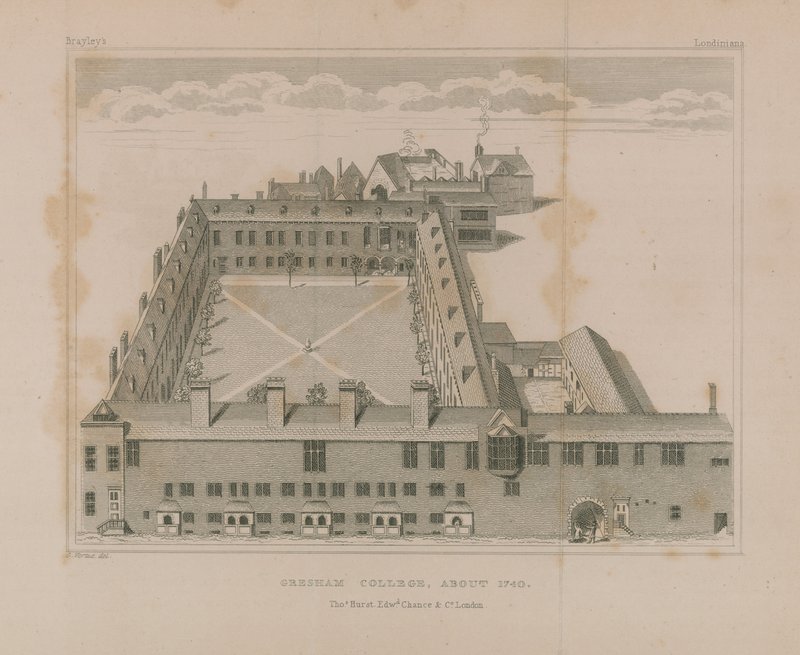 Vue aérienne du Gresham College - George Vertue