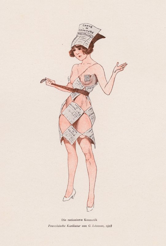 Femme vêtue de coupons de rationnement - Georges Leonnec