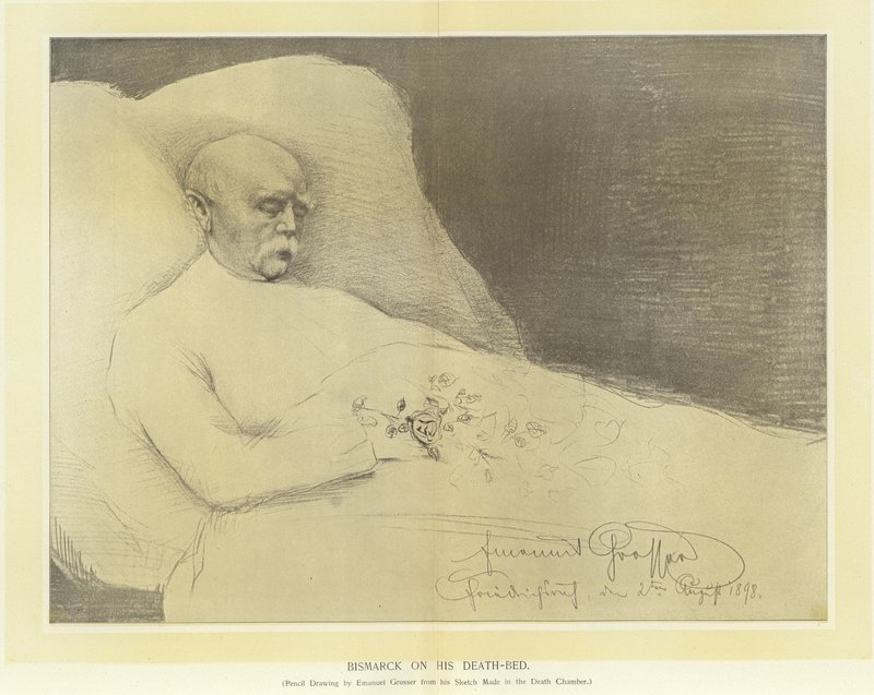 Bismarck sur son lit de mort - German School