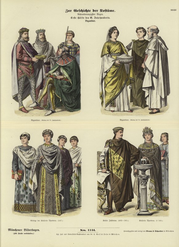 Costumes byzantins, première moitié du 6ème siècle - German School