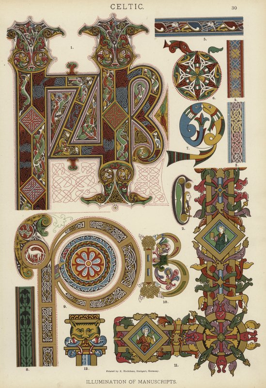 Celtique, Illumination de manuscrits - German School