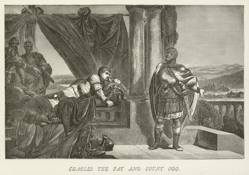 Charles le Gros et le comte Odo - German School