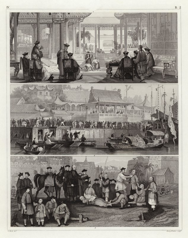 Scènes chinoises (gravure) - German School
