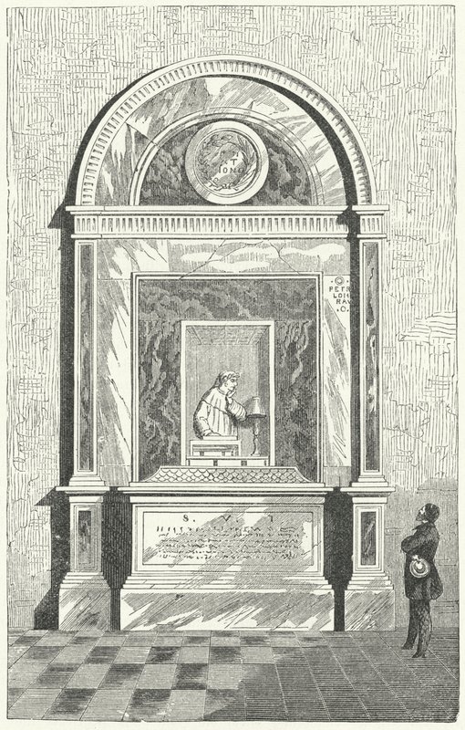 Tombe de Dante à Ravenne, Italie (gravure) - German School