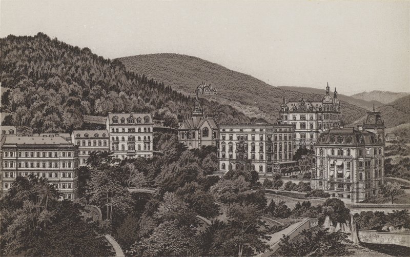 Église anglaise, Konigsvilla, Bristol, Villa Theresa (lithographie) - German School