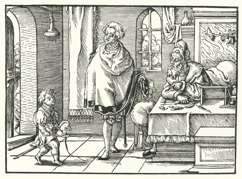 Scène de famille (gravure) - German School