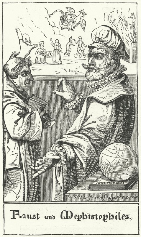 Faust et Méphistophélès - German School