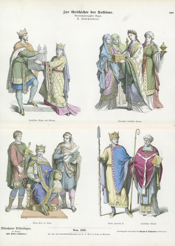 Costumes francs, 10ème siècle - German School