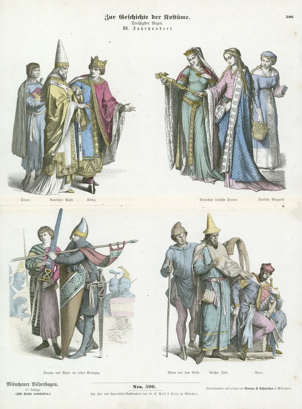 Costumes allemands, 12ème siècle - German School