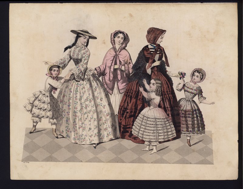 Planche de mode allemande, milieu du 19e siècle - German School