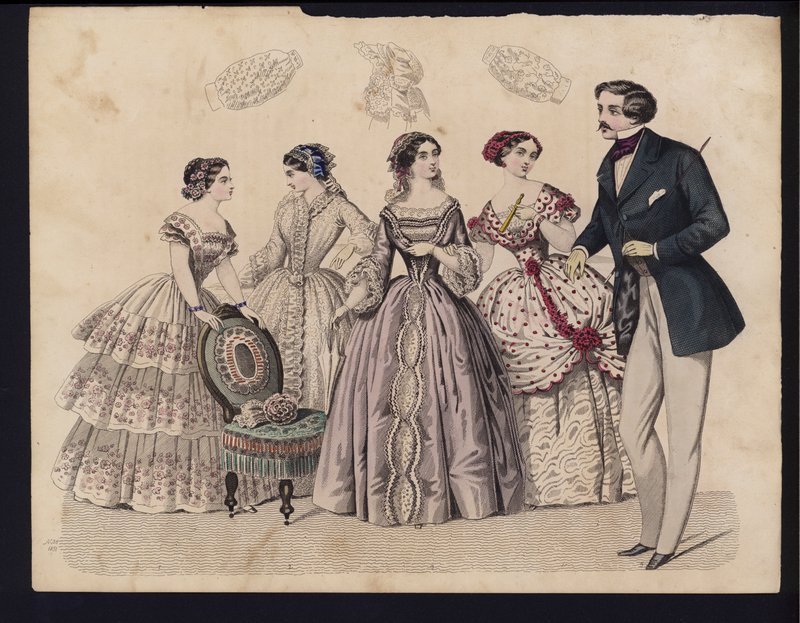 Planche de mode allemande, milieu du 19e siècle - German School