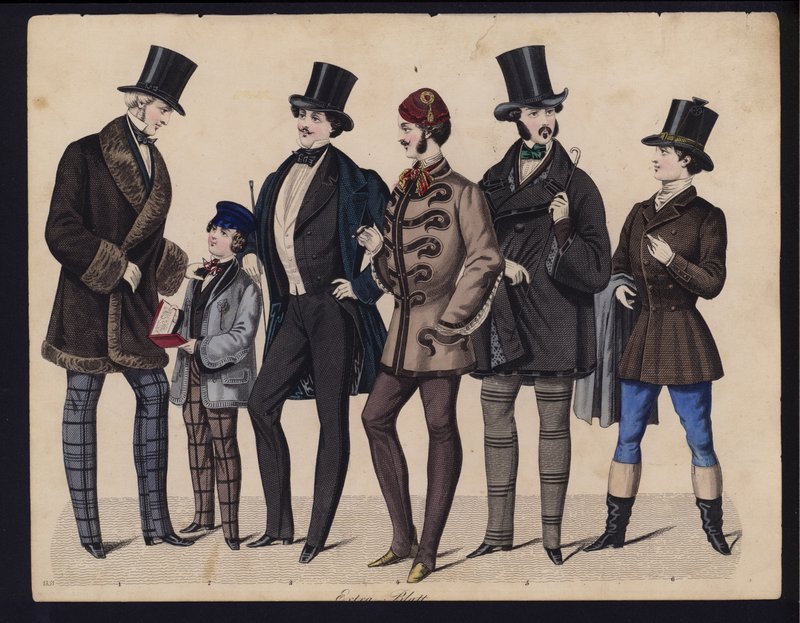 Planche de mode allemande, milieu du 19e siècle - German School