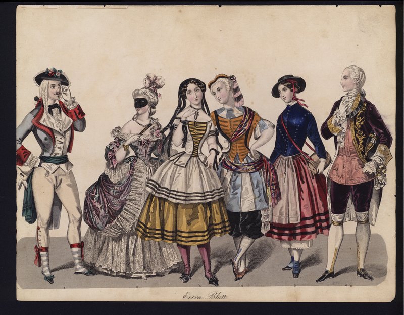 Planche de mode allemande, milieu du 19ème siècle - German School