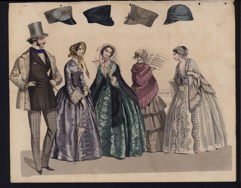 Planche de mode allemande, milieu du 19ème siècle - German School