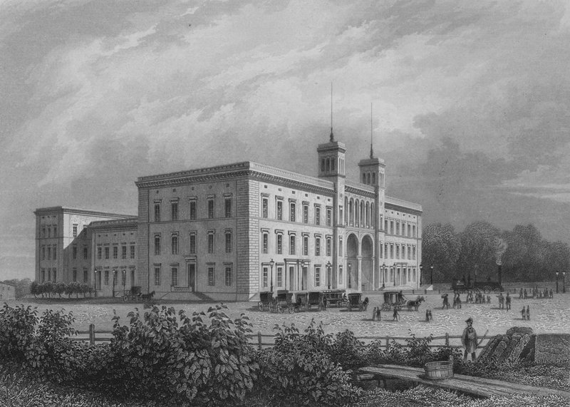 Gare de Hambourg, Berlin (gravure sur acier) - German School