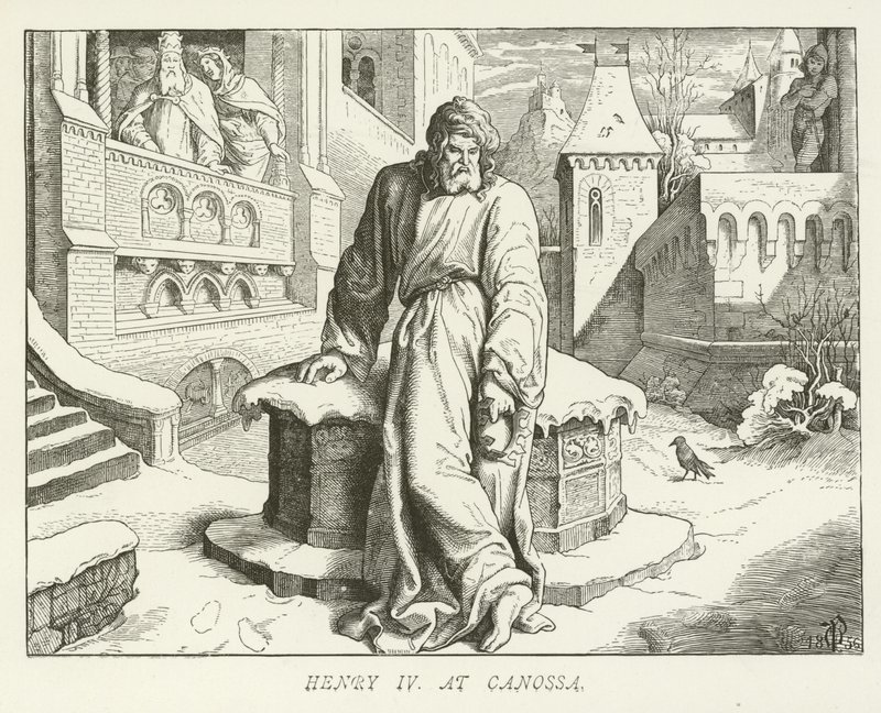 Henri IV à Canossa - German School