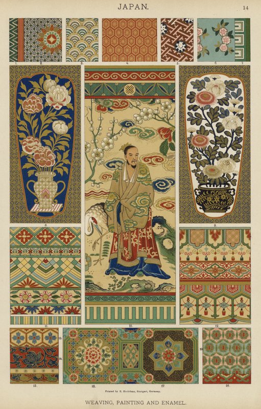 Japon, tissage, peinture et émail - German School