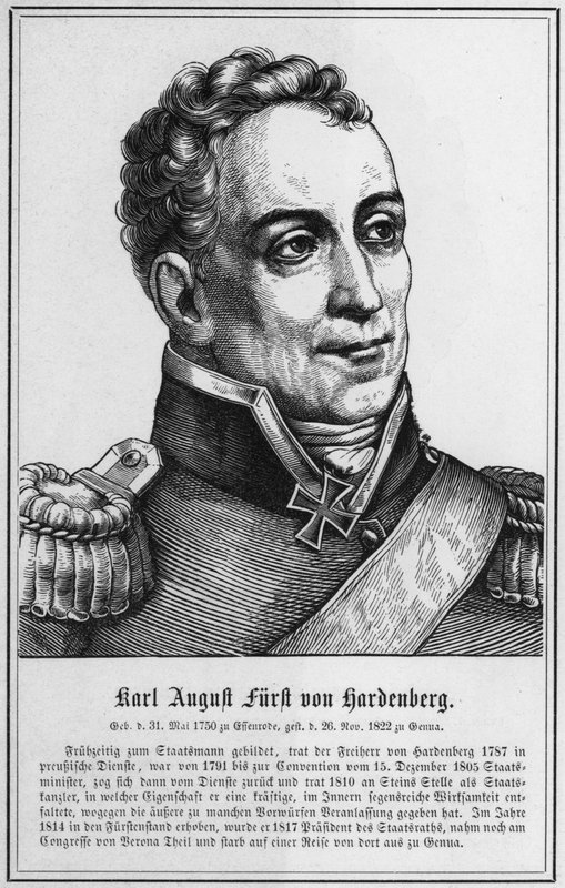 Karl August Fürst von Hardenberg (gravure) - German School