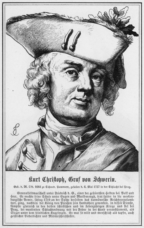 Kurt Christoph, Graf von Schwerin (gravure) - German School