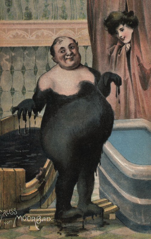 Homme prenant un bain de boue - German School