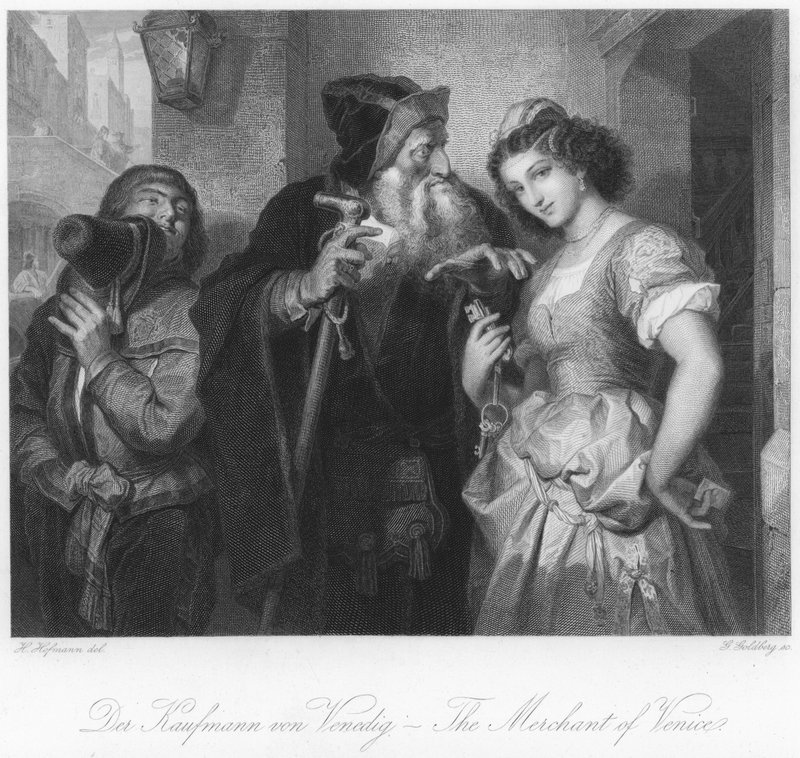 Scène de Le Marchand de Venise - German School