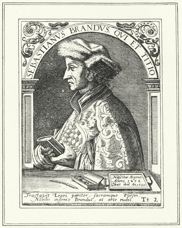 Sebastian Brant, humaniste et satiriste allemand (gravure) - German School