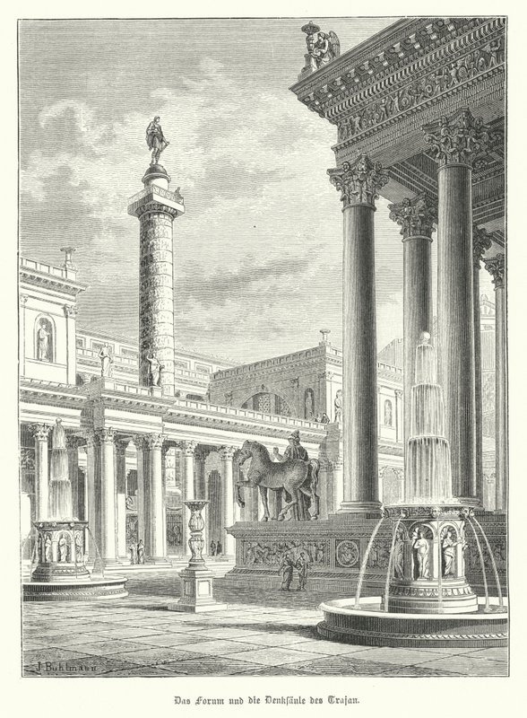 Colonne et forum de Trajan, Rome - German School