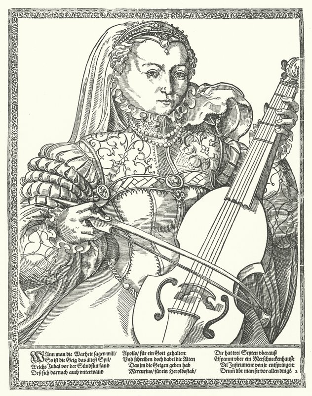 Femme jouant du violoncelle - German School